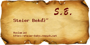 Steier Bekő névjegykártya